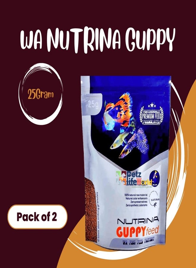 VAYINATO® WA Nutrina Guppy Slow Sinking Granules Fish Food, 25G (Pack of 2) by Petzlifeworld - Image 4